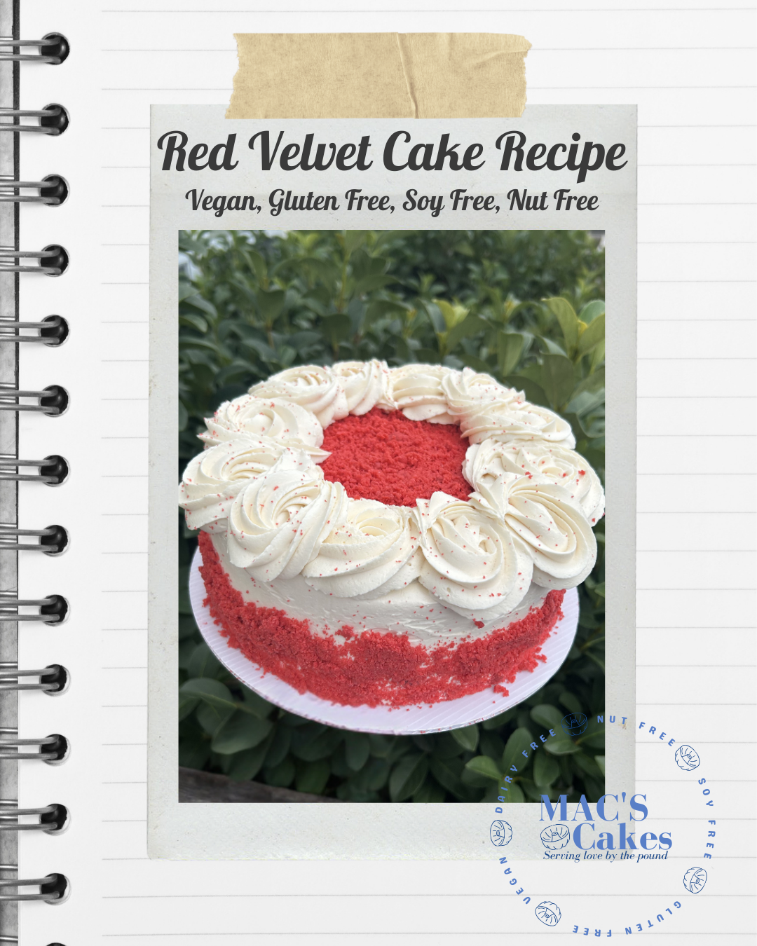 Red Velvet Cake Recipe: Vegan, Gluten free, Soy free, Nut free